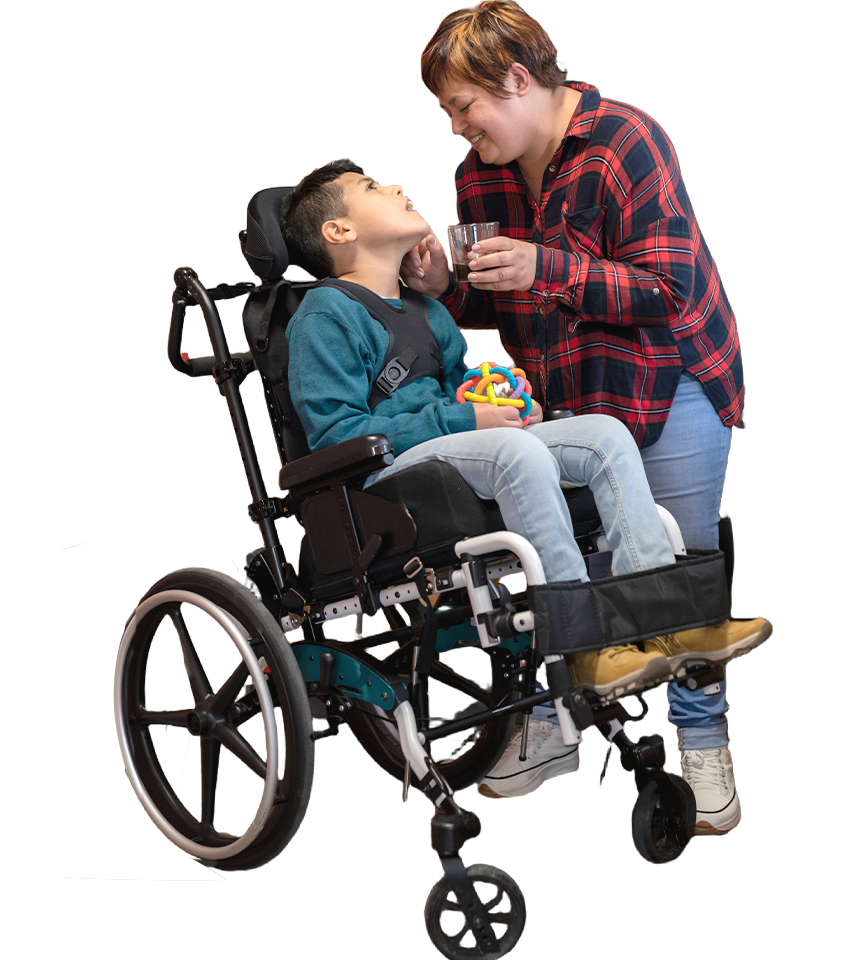 senior woman wheelchair with caregiver outdoors